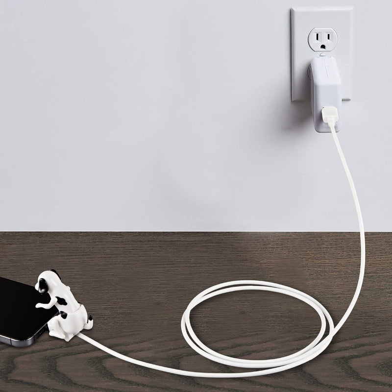 [Australia - AusPower] - 3HQ Humping Dog Phone Charger for iPhone 11/12/13 and More, Funny Moving Spotty Dog USB Lightning Cable (4ft), Creative Fast Charging Cord - White ios 