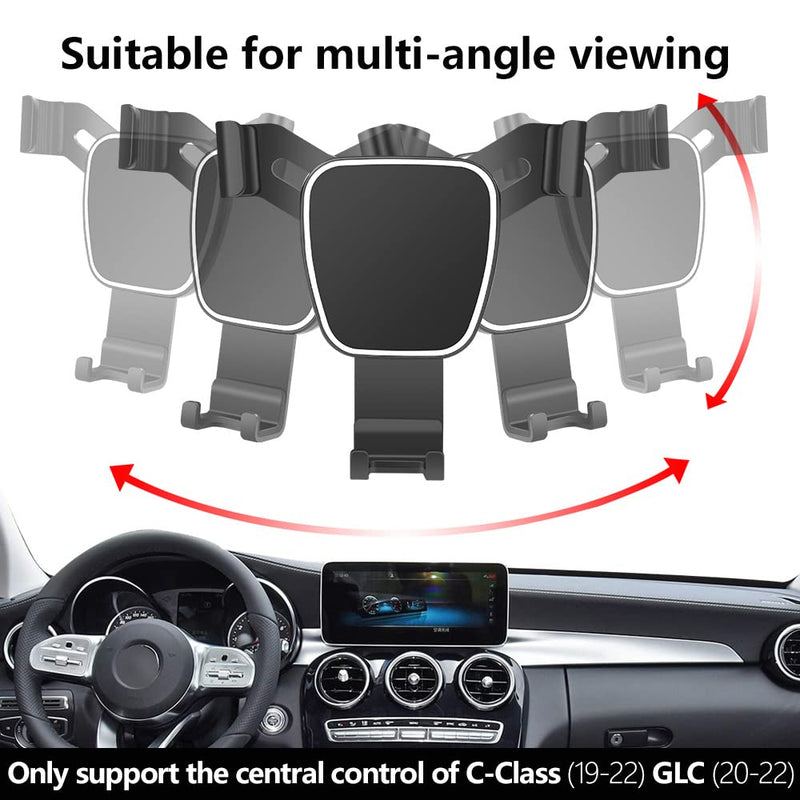 [Australia - AusPower] - LUNQIN Car Phone Holder for Mercedes 2019-2021 Benz C Class c260 c200 c300 New GLC Class 2020-2021 GLC260 GLC300 Auto Accessories Navigation Bracket Interior Decoration Mobile Cell Phone Mount 