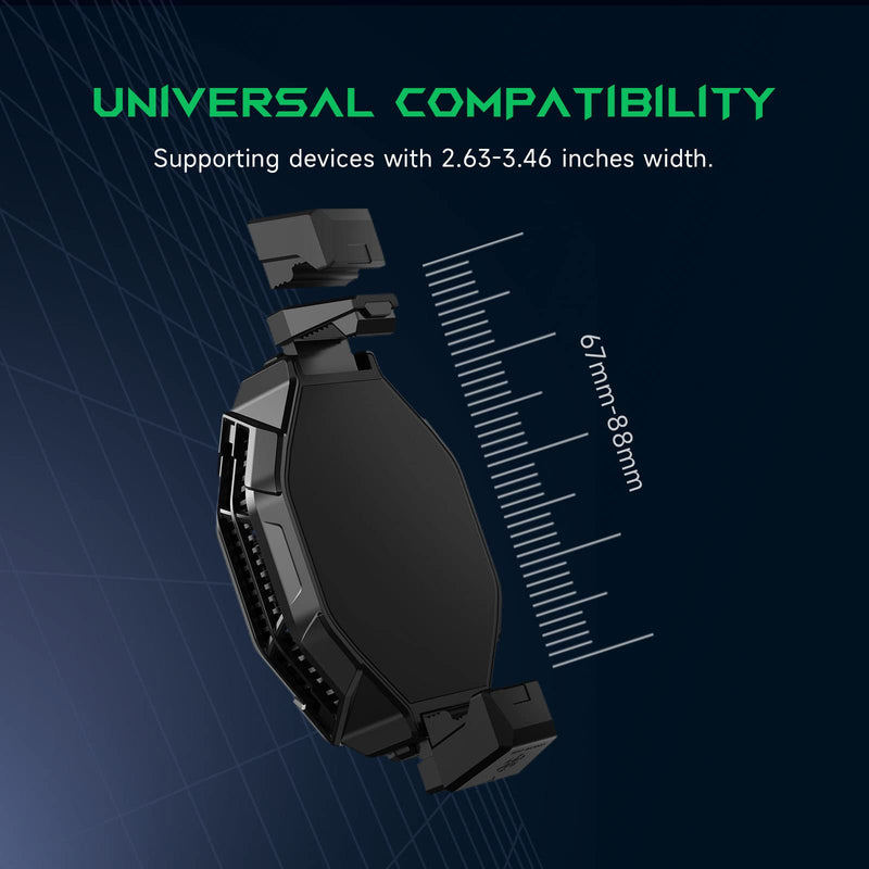 [Australia - AusPower] - Black Shark Mobile Phone Cooler, FunCooler 2 Pro, Gaming Cooling Fan Cellphone Radiator with RGB Lighting, LED Temperature Display, Sleep Timer, Fan Speed Settings Black Cooler 