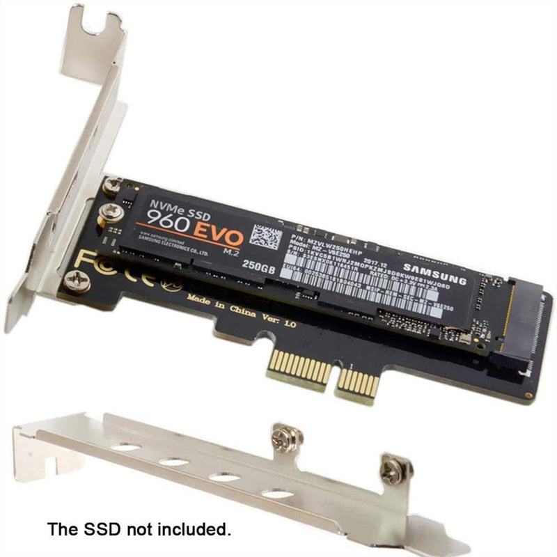 [Australia - AusPower] - ALIKSO M.2 NVME SSD M Key to PCIe 3.0 x1 Adapter Host Controller Expansion Card with Low Profile Bracket，Supports M2 NGFF PCIe 3.0, 2.0 or 1.0 M.2 NVMe To PCIe3.0 X1 Adapter 