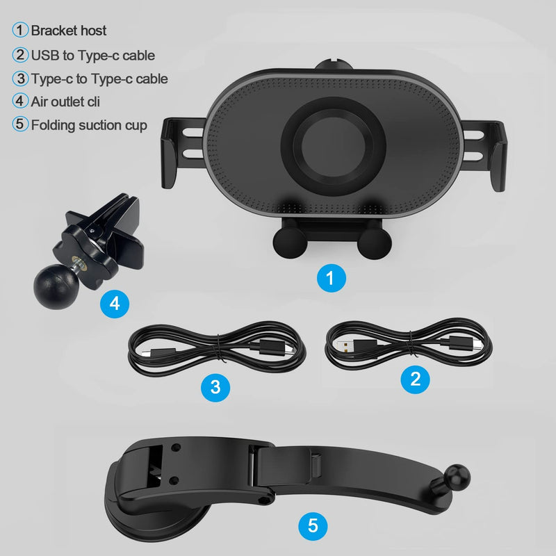 [Australia - AusPower] - [Upgraded-3nd Generation] X3 Car Phone Holder Mount Wireless, with Suction Cup/Air Vent Clip Phone Holder for Car, Compatible with Galaxy Z Fold 3/2/1/iPhone 13/13 pro/11/12/12max Series 