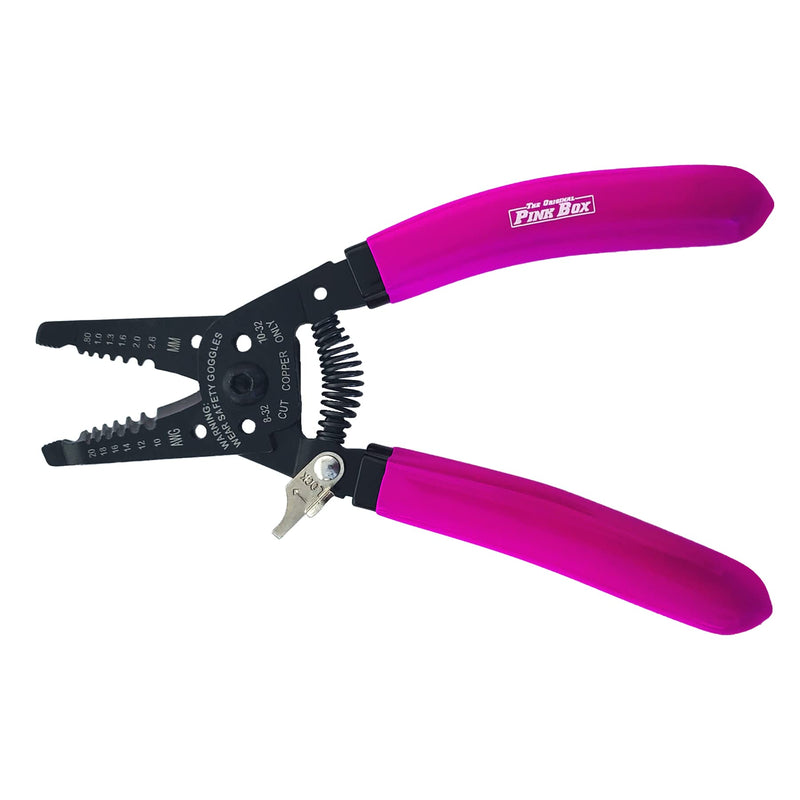 [Australia - AusPower] - The Original Pink Box 7-Inch Spring Loaded Wire Strippers and Cutters, Pink (PB7WS) 7in Wire Strippers 