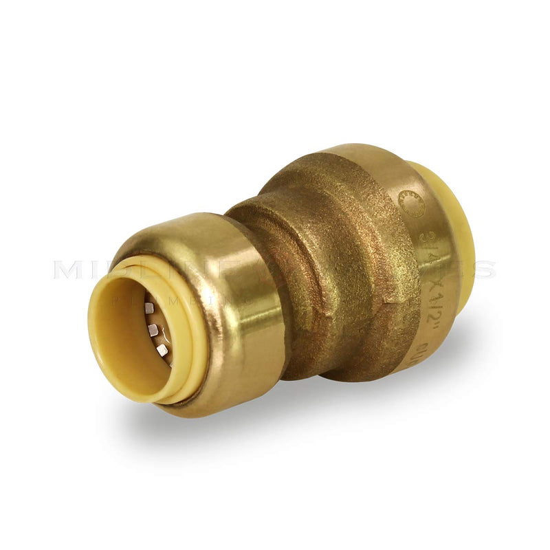 [Australia - AusPower] - Everflow Supplies Pushlock UPSC134 1 Inch x 3/4 Inch Long Push X Push Coupling for Push-Fit Fitting, Made w/Lead Free DZR Forged Brass, Connects PEX, CPVC & Copper, Pre-Lubricated Quick Installation 1 x 3/4 