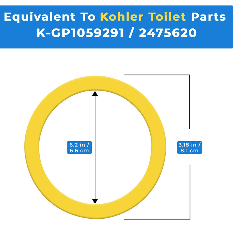 [Australia - AusPower] - Pack of 2 Silicone Canister Flush Valve Seal replaces Kohler Toilet Parts K-GP1059291/2475620 Replacment Canister Flush Valve Kit Gasket for K-GP1059291 