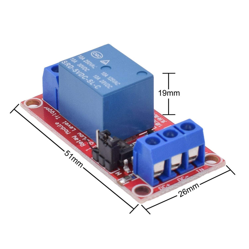[Australia - AusPower] - Valefod DC 5V Relay Module 1-Channel Relay Switch with Optocoupler Isolation High/Low Level Trigger, Pack of 10 1CH-5V-10 