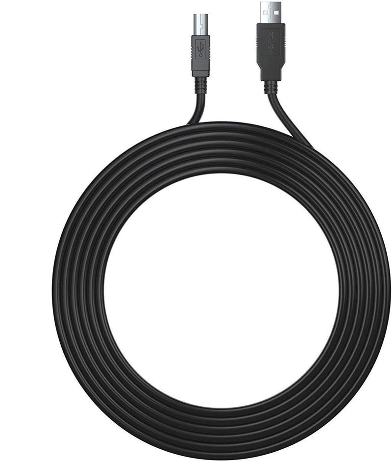 [Australia - AusPower] - Pwr 25Ft Extra Long USB-2.0 Cable Type-A to Type-B High Speed Cord for Audio Interface, Midi Keyboard, USB Microphone, Mixer, Speaker, Monitor, Instrument, Strobe Light System Mac PC Type A to Type B 