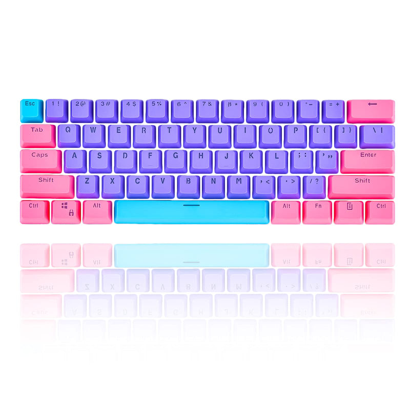 [Australia - AusPower] - WHYSP 61 PBT Keycaps for 60 Percent Keyboard, Backlit Keycap Set for Mechanical Gaming Keyboard OEM Profile Blue Keycaps with Key Puller for Cherry MX Switches GK61(Peach) Peach 