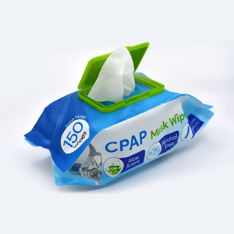 [Australia - AusPower] - DuraCleanse CPAP Mask Cleaning Wipes - 150 Count plus 4 Travel Wipes - Lint & Alcohol Free Wipes for CPAP, BiPAP & other PAP Masks - Skin Safe with Aloe Vera 154 Count (Pack of 1) 