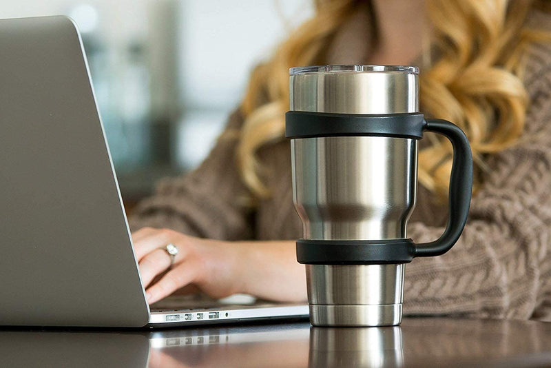 [Australia - AusPower] - 30 oz Tumbler Handle (BLACK) by STRATA CUPS - Available For 30oz YETI Tumbler, OZARK TRAIL Tumbler, Rambler Tumbler- BPA FREE Black 