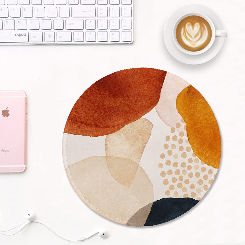 [Australia - AusPower] - Auhoahsil Mouse Pad, Abstract Art Round Non-Slip Rubber Mousepad with Stitched Edges for Wireless Mouse Laptop Computer Gaming Office Travel Men Women Kids, Cute Design, 8.7 x 8.7 in, Stones Abstract Art Stone 