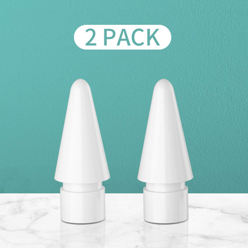 [Australia - AusPower] - Replacement Pencil Tips for Apple iPencil 1st/2nd Generation, Pen Nibs (White) (2 Pack) 
