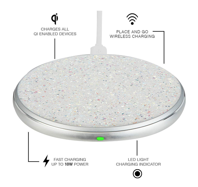 [Australia - AusPower] - Case-Mate - POWER DISC - Wireless Charger - Reflective Foil Top - Charges all Qi Enabled Devices - Universal - Twinkle 