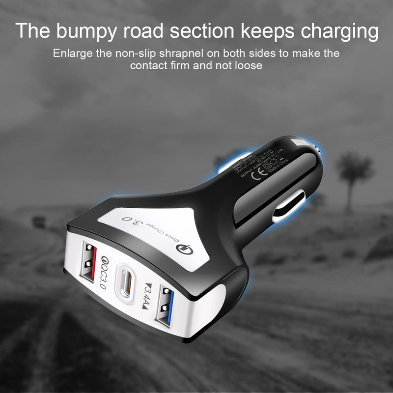 [Australia - AusPower] - USB C Car Charger Adapter, 30W PD USB QC 3.0 Quick Charge Car Charger Adapter Compatible with Cigarette Lighter Socket, Andriod, iOS Smartphones, Camera, MP3 and More 