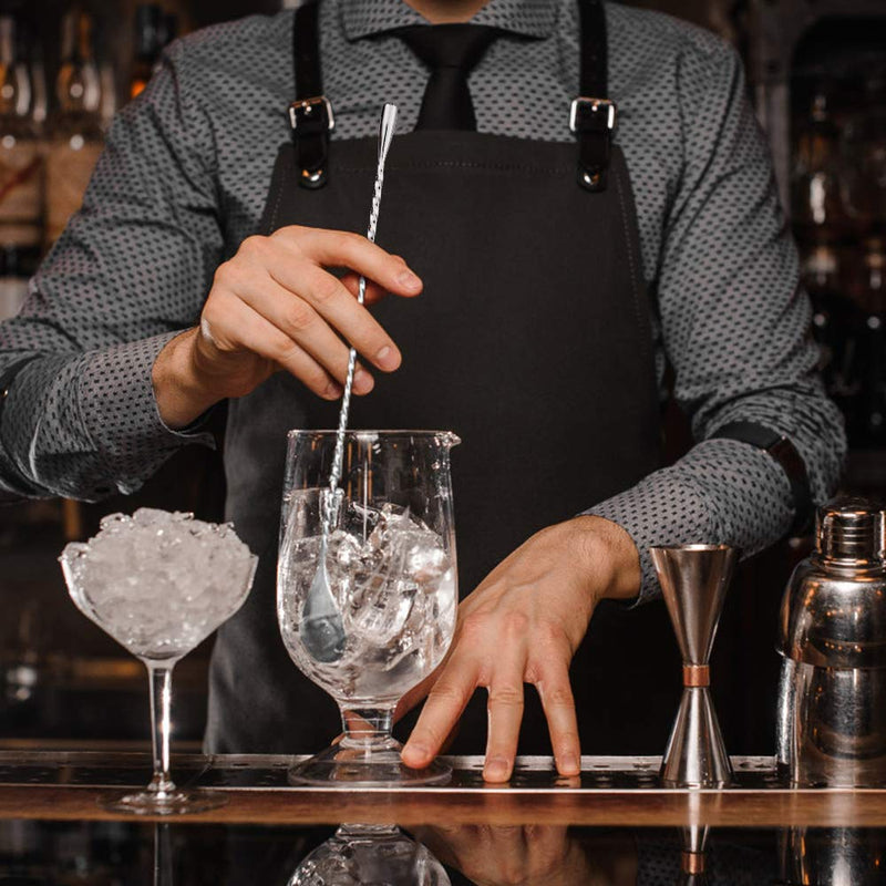 [Australia - AusPower] - Briout Bar Spoon Cocktail Mixing Stirrers for Drink, Stainless Steel, Spiral Long Handle, 12 Inches Silver 2-Pieces 