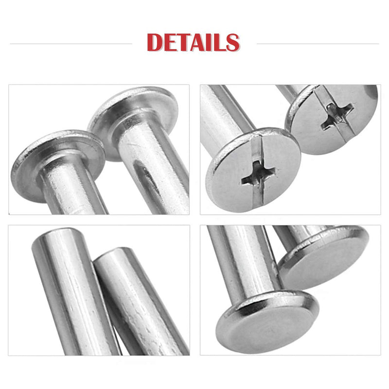 [Australia - AusPower] - Hilitchi 50 Sets M5 x 40mm Phillips Chicago Screw Posts Binding Screws Assortment Kit for Scrapbook Photo Albums Binding, Leather Repair M5 x 40mm-50Sets 