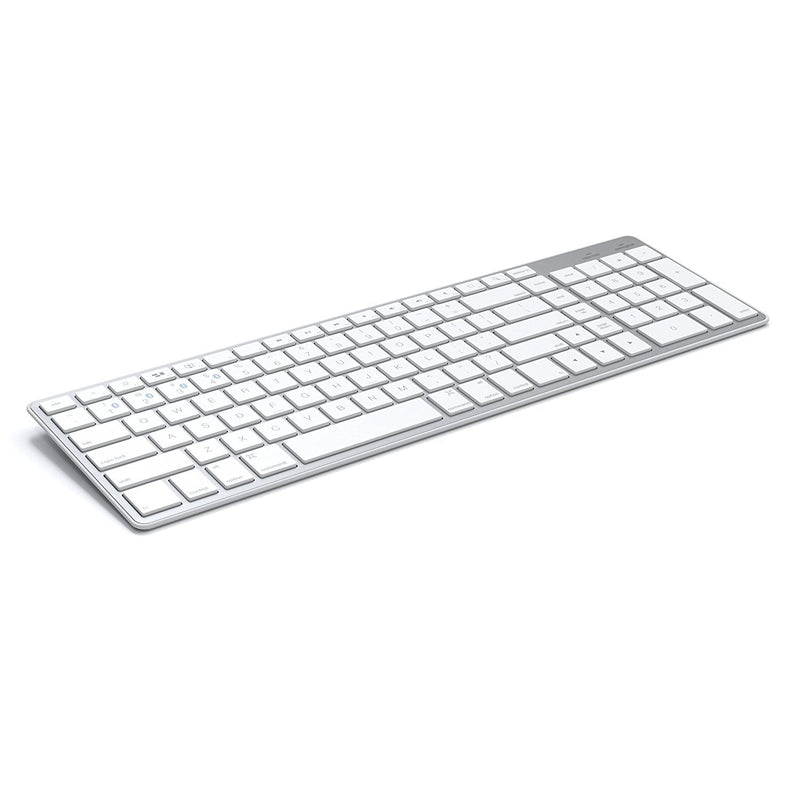 [Australia - AusPower] - Satechi Bluetooth Wireless Smart Keyboard with 4-Device Sync - Compatible with MacBook Pro, MacBook Air, iMac, iMac Pro, iPad Pro and iOS Devices (White (Mac) 