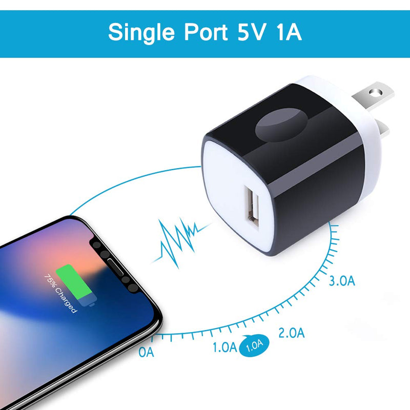 [Australia - AusPower] - Single Port Wall Charger, 2Pack 5V/1A USB Charger Block Plug Box Power Adapter Cube Compatible iPhone 13/12/11/XR,Samsung Galaxy S22/S21/S20/10/9/8,Note20,LG Stylo 6/5,Moto,iPad,Android Phone Charger 