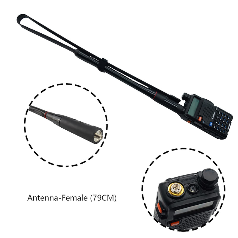 [Australia - AusPower] - Foldable SMA-Female Connector Dual Band Tactical Walkie Talkie 31.1 inch Antenna 144/430Mhz Antenna for CS Interphone BAOFENG UV-5R UV-82 Ham Radio Antenna (2pack) 