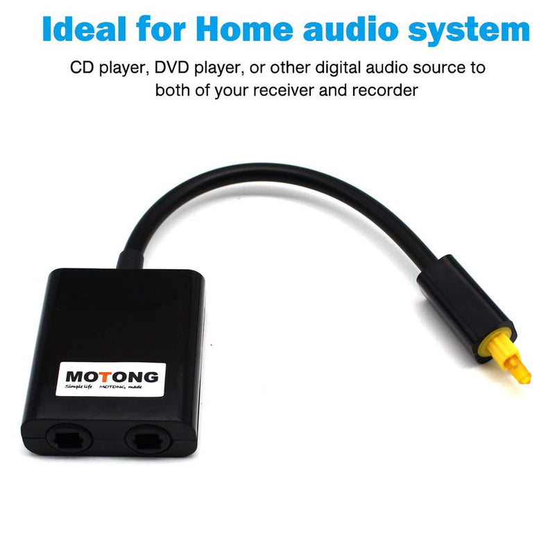 [Australia - AusPower] - MOTONG Toslink Digital Optical Audio Splitter Adapter 1 in 2 Out 