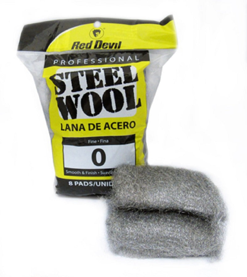 [Australia - AusPower] - Red Devil 0323, 0 Fine, (Pack of 8) Steel Wool, 8 Pads, Gray 