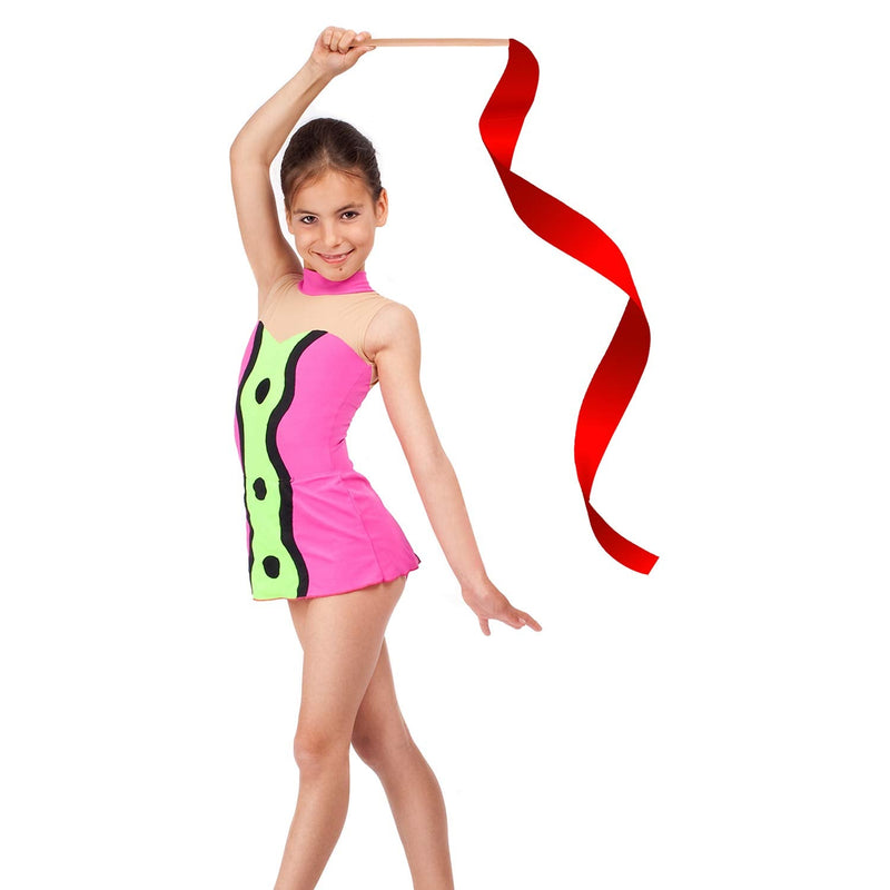 [Australia - AusPower] - BBTO 7 Pieces Dancing Gymnastics Ribbon Wands, Rhythmic Artistic Twirling Ribbons with Non-Slip Handle, Gym Ribbons Dancing Streamers Twirling Ribbon with Wooden Wand, 7 Colors 39.37 Inches 