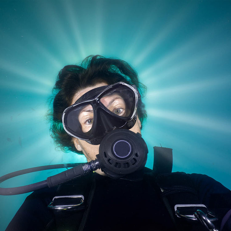 [Australia - AusPower] - Adult Scuba Diving Mask, Anti-Fog Dive Mask, Anti-Leak Tempered Glass Swim Goggles with Nose Cover, Professional Snorkeling Gear for Snorkeling Freediving Swimming Spearfishing Black 
