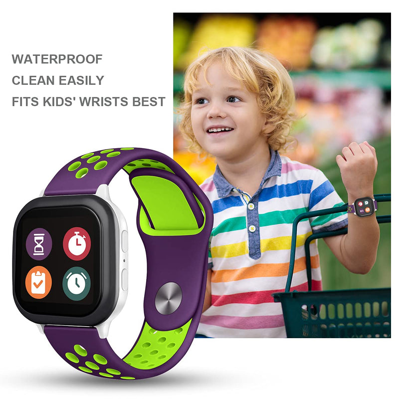 [Australia - AusPower] - Compatible with Gizmo Watch Band Replacement for Kids, Breathable Soft Silicone Band Compatible with Gizmo Watch 2 and Gizmo Watch 1 Purple / Green 