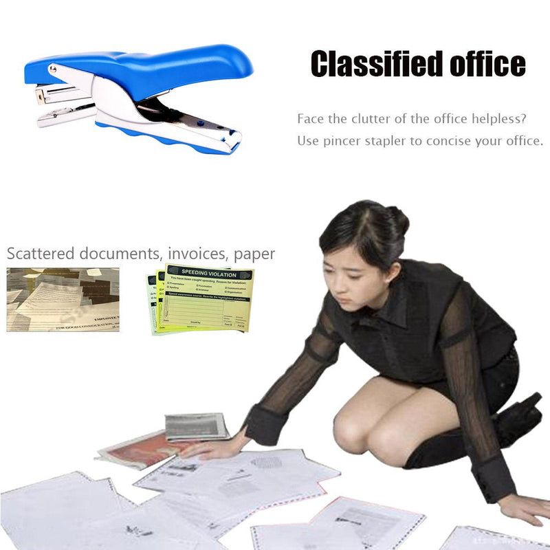 [Australia - AusPower] - Stapler with 1000 Staples-Plier Stapler Save 60% Power,Good for Stapling at Home School or Warehouse (Blue Plier Stapler) Blue Plier Stapler 