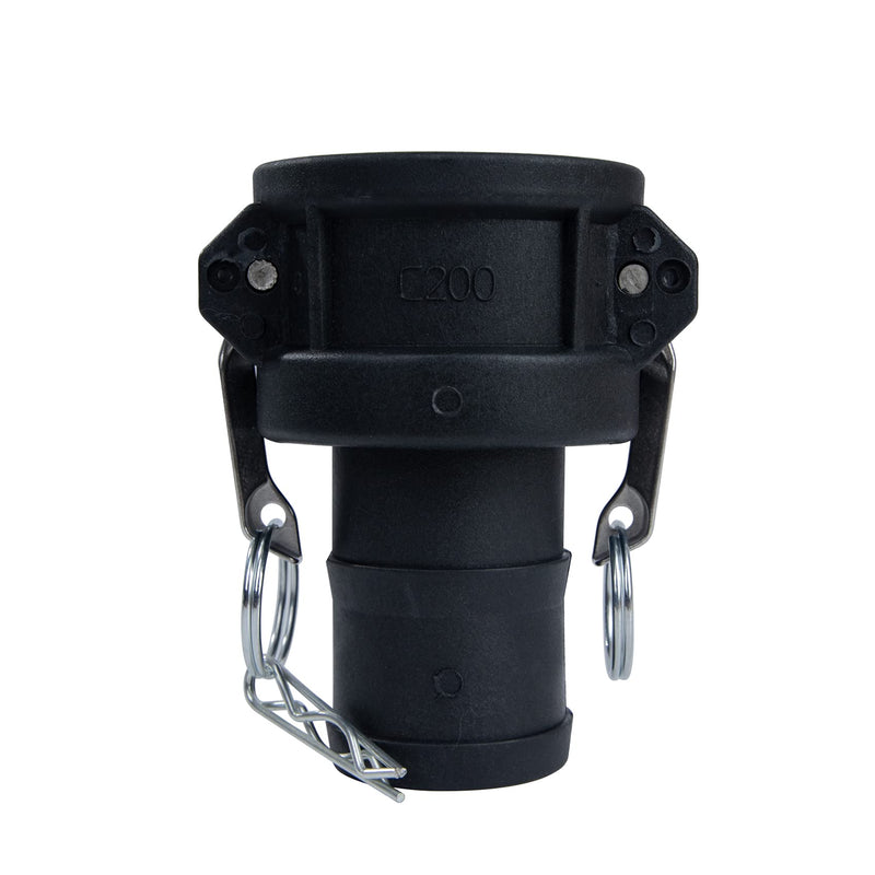 [Australia - AusPower] - Quafwia 2 pcs Polypropylene Camlock Fittings (2"Type C) Cam lock Hose Fittings Standard Female Coupler x Hose End With Camlock Gasket Inside Camlock Fittings Poly (2") 2 Inch 