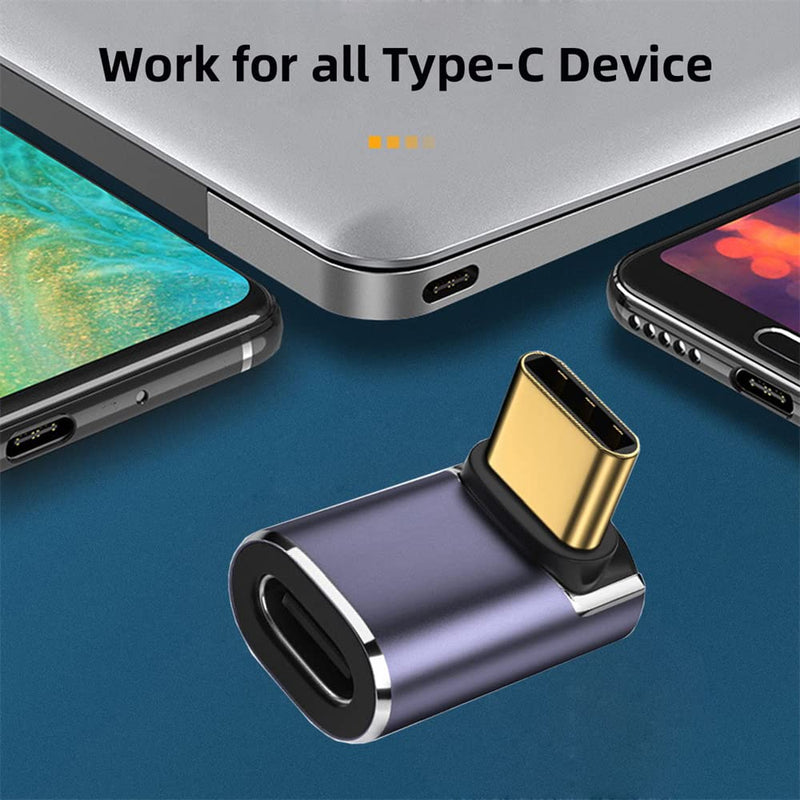 [Australia - AusPower] - NFHK 40Gbps USB4 Type C Male to Female 90 Degree Up Down Angled 100W Power Data 8K Video Adapter for Laptop Phone Up Angled Male to Female 