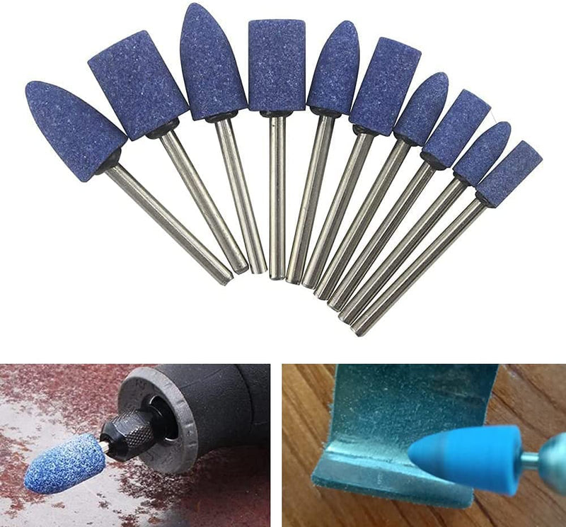 [Australia - AusPower] - Chiloskit 100pcs Ceramic Polishing Buffing Grinding Bit Ceramic Abrasive Mounted Stone Grinding Head 1/8" Shank Compatible with Rotary Accessories Bit Rotary Tool Attachment (Ceramic) 