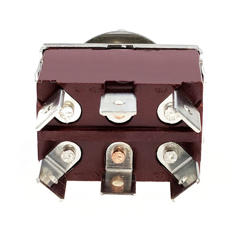 [Australia - AusPower] - IndusTec Wired DPDT 20 AMP 12V 6 Pin Quick Plug On/Off/On 3 Position DC Motor Polarity Reversing Control Maintained Latch Lock Toggle Switch Double Pole Double Throw KN3C-203P 
