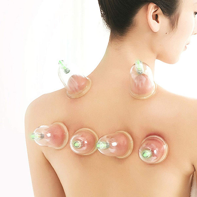 [Australia - AusPower] - Healifty 12 Cups Cupping Therapy Sets for Health Care, Chinese Massage Cupping Therapy Kits Vacuum Suction Cups for Muscle Soreness Pain Relief 