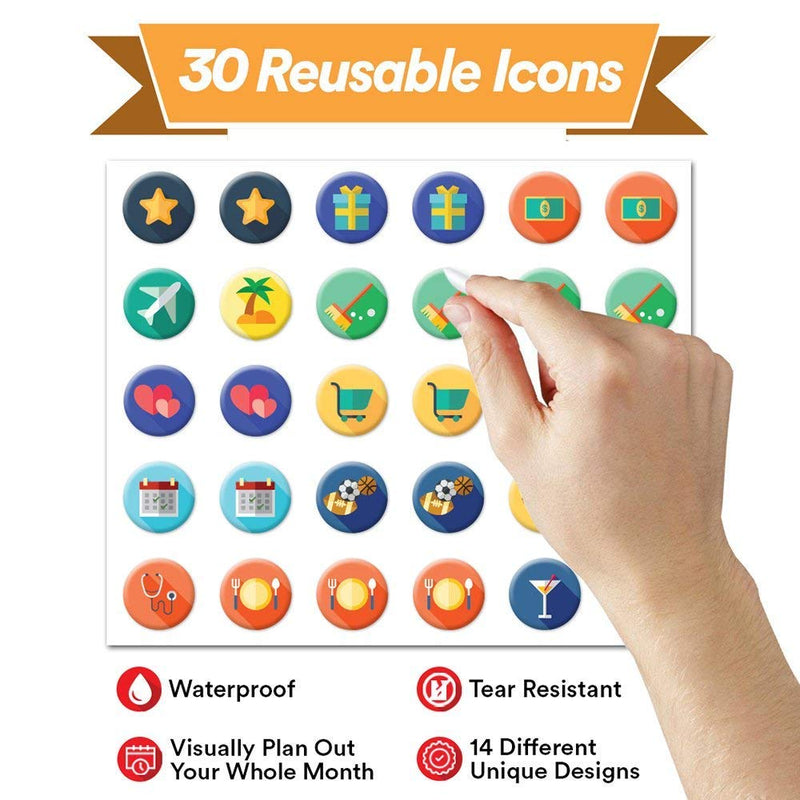 [Australia - AusPower] - Magnetic Behavior Chalkboard Rewards Chore Chart Set – Reusable Monthly Calendar, Responsibility Magnets & Dry Erase Refrigerator Reward Incentive – 11” x 17” - Atomic Habits Planner 