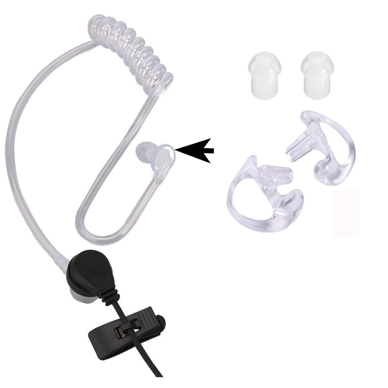 [Australia - AusPower] - Two Way Radio Earpiece Noise Canceling Transparent Security Headphones Walkie Talkie Earphone with PTT/VOX – Pair 