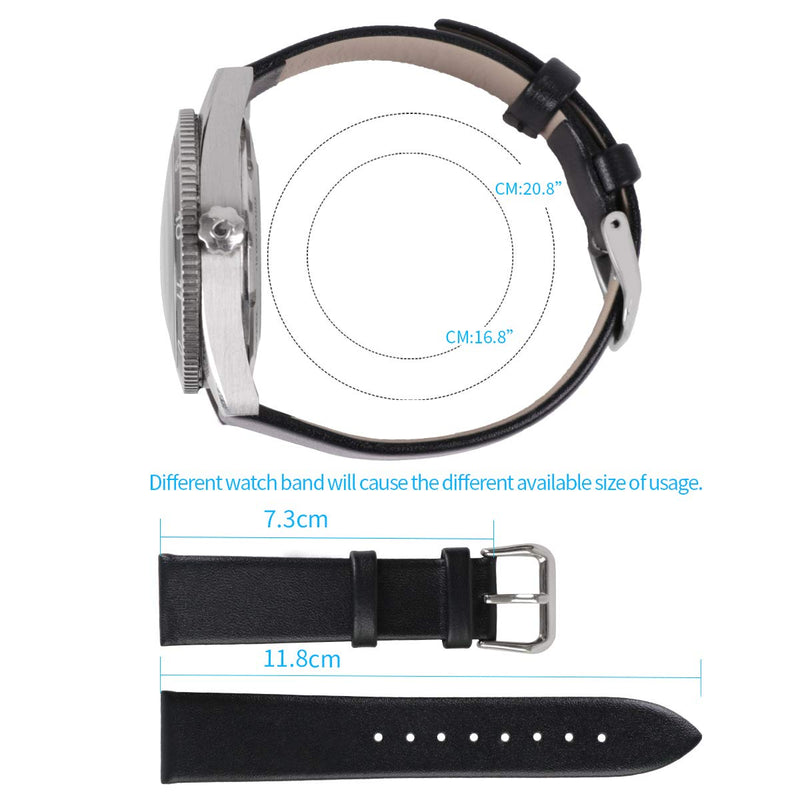 [Australia - AusPower] - Zeit Diktator Leather Watch Band 18 mm 20 mm 22 mm Vintage Leather Quick Release Watch Strap for Men and Women Business black 20mm 
