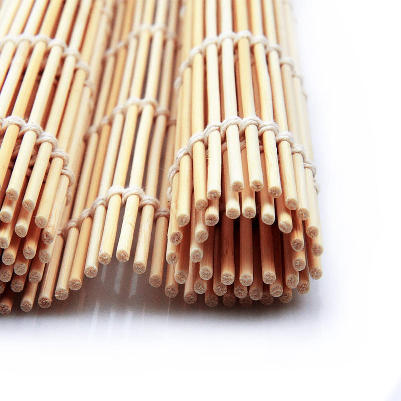 [Australia - AusPower] - 4 PCS 9.5" x 9.5" Natural Bamboo Sushi Rolling Mat by LEEFONE 