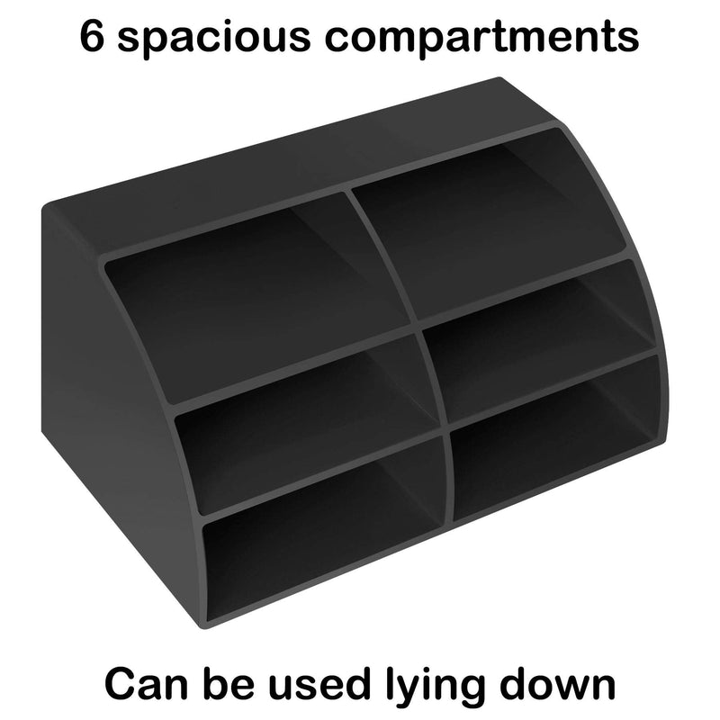 [Australia - AusPower] - Acrimet Incline Desktop Easy Organizer Caddy Holder - Supplies Storage and Home Organization (Plastic) (Black Color) 