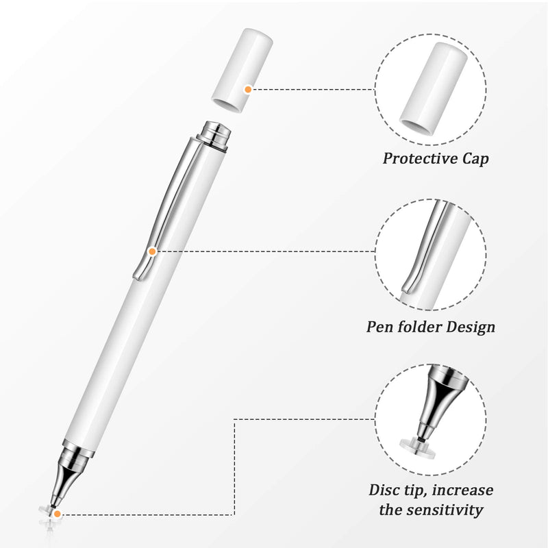 [Australia - AusPower] - Weewooday 8 Pieces Capacitive Stylus Pens for Touch Screen, Universal Disc Stylus Pens Fine Point Stylus for Most Touch Screen Smart Devices, 4 Colors 