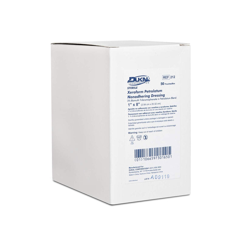 [Australia - AusPower] - Dukal Xeroform Petrolatum Gauze, Sterile, 1" W x 8" L (Box of 50), 212 