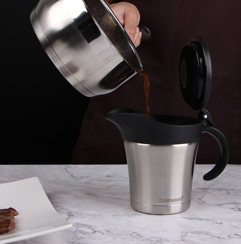 [Australia - AusPower] - Rorence Stainless Steel Double Insulated Gravy Boat/Sauce Jug 16 Ounce Capacity 