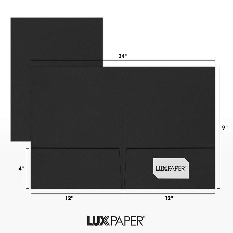 [Australia - AusPower] - 9 x 12 Presentation Folders - Midnight Black (10 Qty) | Perfect for Tax Season, Brochures, Sales Materials and so Much More!| LUX-PF-56-10 