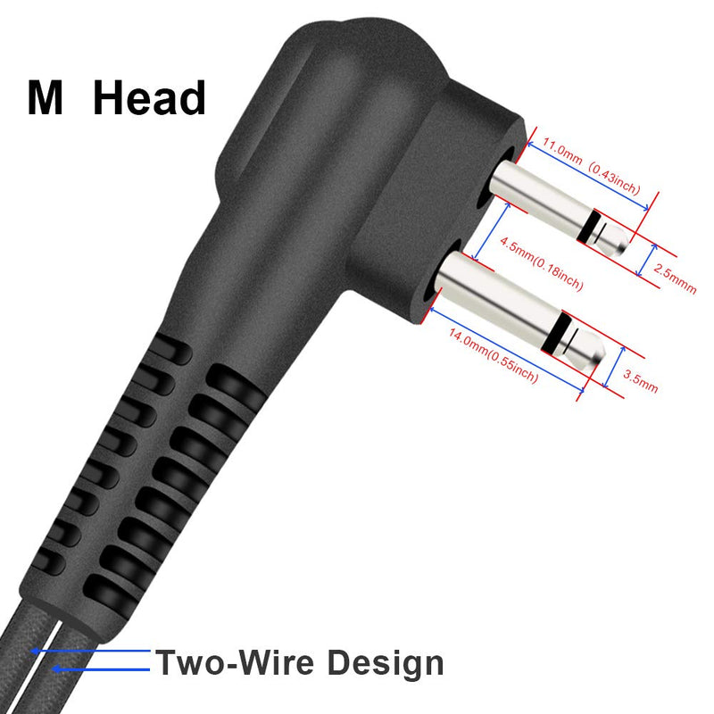 [Australia - AusPower] - WODASEN Acoustic Tube Earpiece for Motorola CP200 CLS1110 CLS1410 GP300 Walkie Talkies Two Way Radio Headset w/ 2 Pin Mic PTT (Black, 2Pieces) 2 Pieces Black 