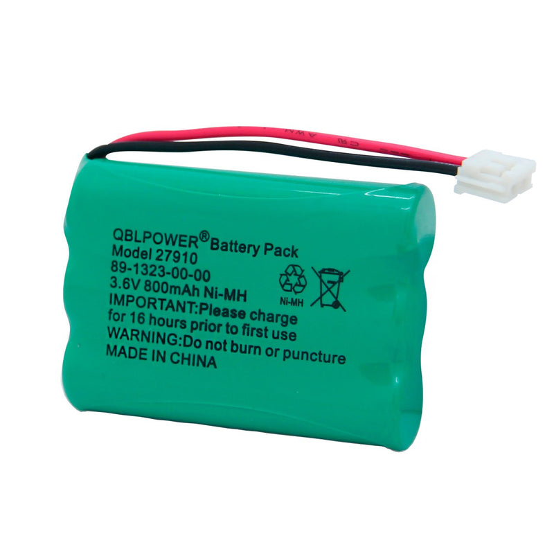 [Australia - AusPower] - QBLPOWER 3.6V 800mAh 27910 Cordless Phone Battery Rechargeable 89-1323-00-00 E1112 E2801 TL72108 SD-7501 23-959 Cordless Handsets (Pack of 3) 