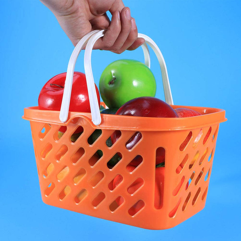 [Australia - AusPower] - NUOBESTY 2pcs Pretend Play Grocery Basket Mini Toy Shopping Basket with Handles Kitchen Pretend Play Storage Basket for Kids 
