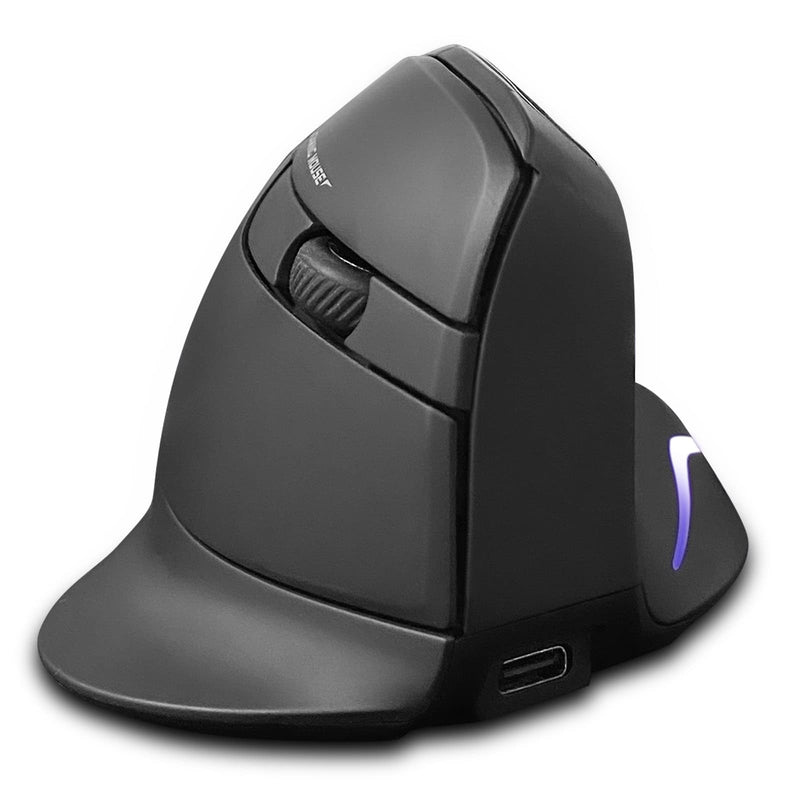 [Australia - AusPower] - Wireless Vertical Mouse, 2.4G Wireless Ergonomic Vertical Computer Mouse with 3 Adjustable DPI 1000/1600/2400, Rechargeable Laptop Mouse-Reduce Wrist Pain Compatible with PC, Desktop,Mac (Black)… Black 