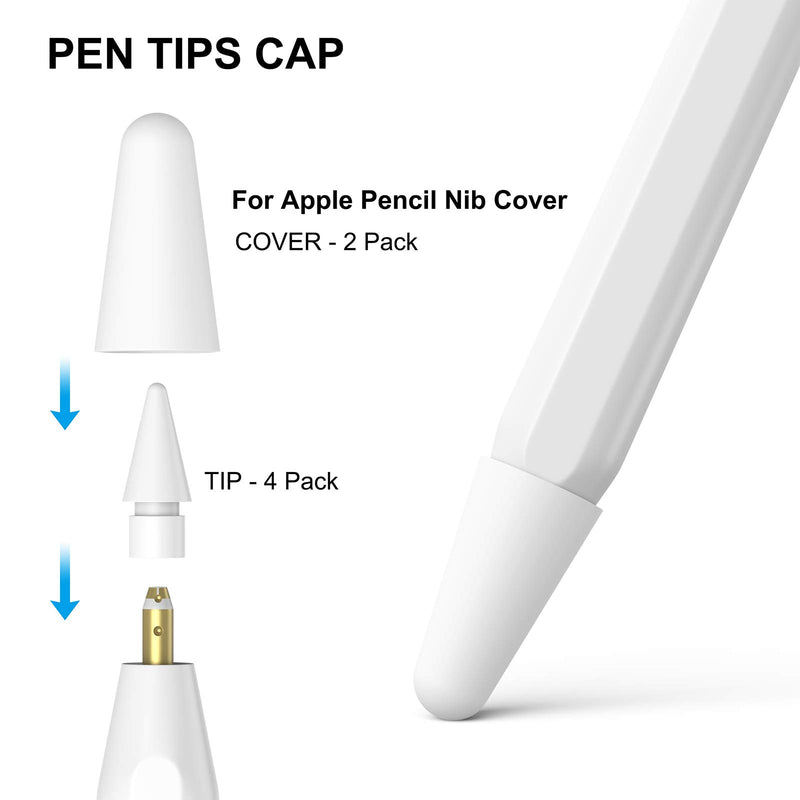 [Australia - AusPower] - Pen Tips for Apple Pencil, NTHJOYS Replacement Tips Compatible with Apple Pencil 1st & 2nd Generation, iPencil High Sensitivity Nibs for iPad Pro Pen - 4 Pack 