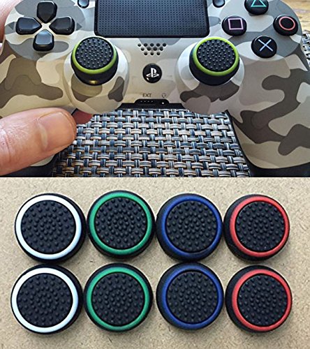 [Australia - AusPower] - carocheri 4 Pairs 8 Pcs Silicone Cap Joystick Thumb Grip Protect Cover for Ps3 Ps4 Xbox 360 Xbox One Wii U Game Controllers 