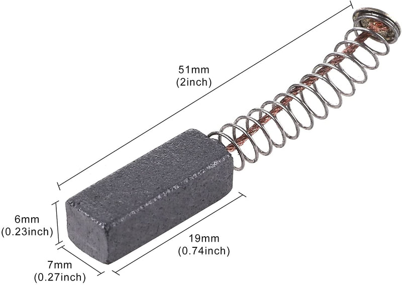 [Australia - AusPower] - NIOOLIUK 15 Pcs Carbon Brushes with Wire Leads and Brush Springs Attached 19mm x 7 mm x 6 mm for Generic Electric Motor 