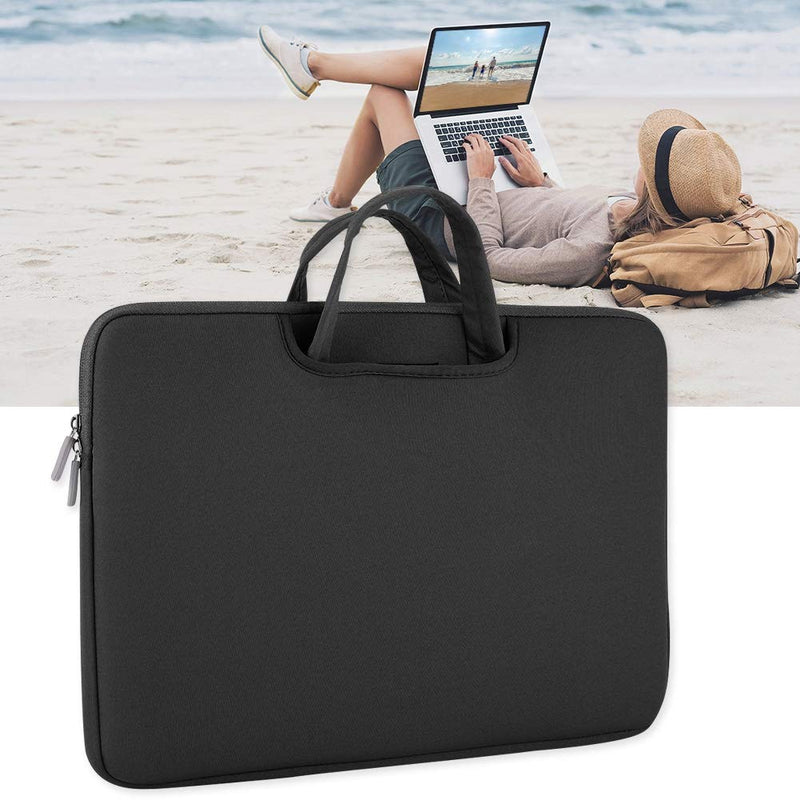 [Australia - AusPower] - fosa Lightweight Stylish Notebook Handbag Bag Case for Ipads Laptops Tablet, Size Optional Soft Large Capacity Single-Layer Portable Laptop Sleeve(15.6-inch Black) 
